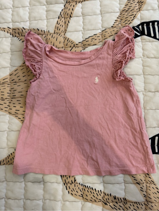 Polo Ralph Lauren Other - Polo by Ralph Lauren Pink Eyelet Flutter Sleeve Tank Top
